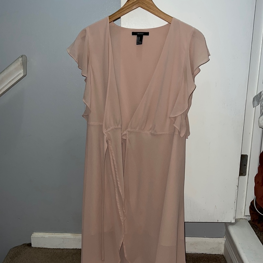 Womens M Tie Wrap Chiffron Dress